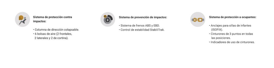 Sistema de protección y preveención para impactos de Chevrolet Captiva 2024, mejor camioneta SUV familar