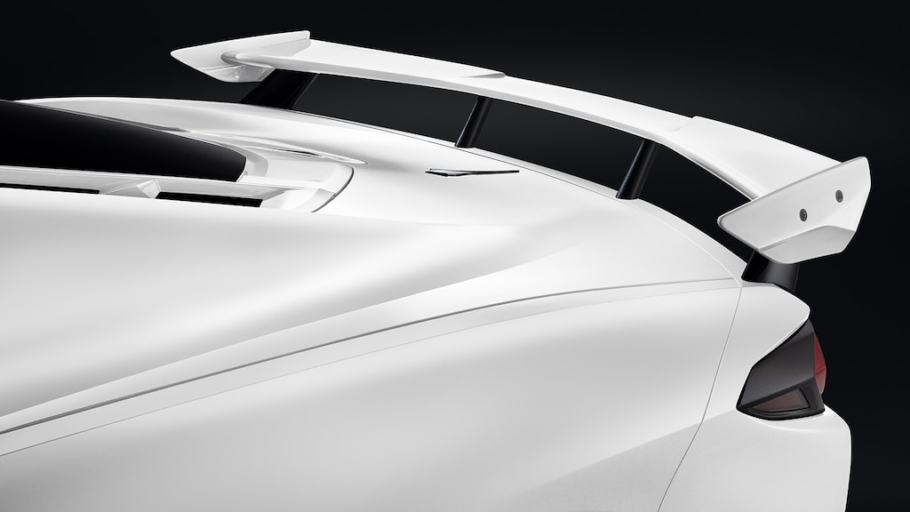 Spolier artic white para Chevrolet Corvette 2025, carro deportivo de lujo