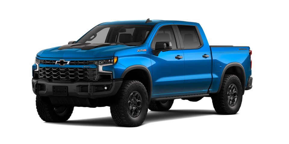 Nueva Chevrolet Cheyenne ZR2 BISON 2025, camioneta pickup color azul tormenta